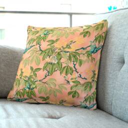 Butterflies On Warm Pink Background Cushion Cover Throw Pillow. 18 - thumbnail 1