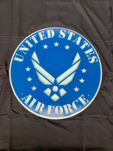 Us Air Force Logo Military Metal Sign - Armed Forces Wall Hanging Wreath Custom Art - image 1