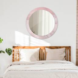 Pink Stone, Pink, Round Mirror Frame, Colorful, Glass Wall Art, Printed - thumbnail 3
