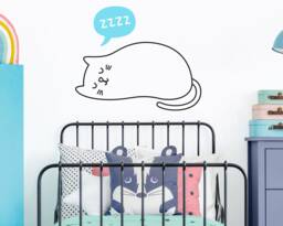 Cat Wall Decal - Nursery Decal, Kids Room Decor, Cute Sticker, Art, Lover Gift - thumbnail 1