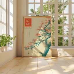 Japanese Cherry Blossom Print, Vintage Sakura Branch Poster - thumbnail 4