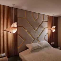 Wood Lighting Pendant For Staircase Best Home Improvement Chandelier - Modern Minimalist Veneer Lamp Shade Japandi Wing - thumbnail 2
