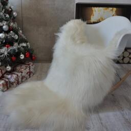 "Giant Sheepskin Iceland White Throw Genuine Leather Sheep Skin 52""x 32" - thumbnail 3
