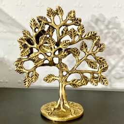 Brass Bodhi Tree 6 Inches Pure Kalpavriksha Good Luck Of Life Tabletop Home Office Decor & Spiritual Gift Fengshui Showpiece - thumbnail 2