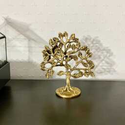 Brass Bodhi Tree 6 Inches Pure Kalpavriksha Good Luck Of Life Tabletop Home Office Decor & Spiritual Gift Fengshui Showpiece - thumbnail 3