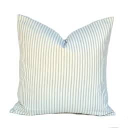 One High Quality Magnolia Pillow Cover, Tan Ecru Pillow, Cushion, Decorative Throw Striped Pillow - thumbnail 1
