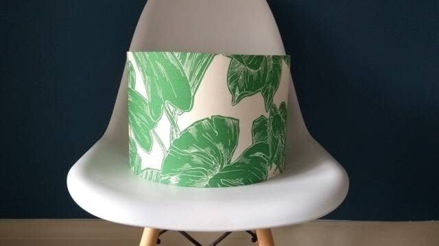 Scion Parlour Palm Gecko Green Drum Lampshade - Table Or Ceiling Pendant Handmade - image 1