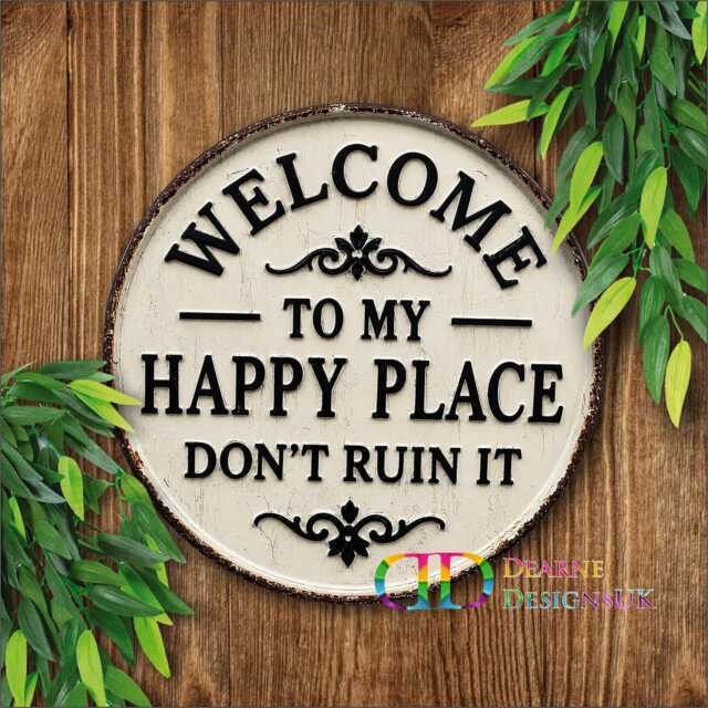 Welcome To My Happy Place Sign, Funny Garden Gardening Plaque, Garden Lover Gift, Potting Shed Decor, Gardener Wall Art, Garden Room Sign - image 1
