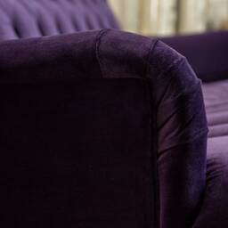 3 Seater Purple Velvet Chesterfield Sofa, British Handmade - thumbnail 3