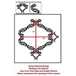 Chelsea Allover Wall Pattern - Large Scale Reusable Stencil Patterns For Walls Just Like Wallpaper Diy Decor - thumbnail 4