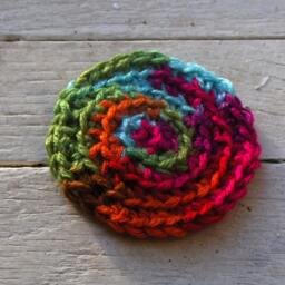 Miniature Handmade Hand Crafted Sweet Round Doll House Crocheted Rug. Southwestern Multi Colored #festiveetsyfinds - thumbnail 3