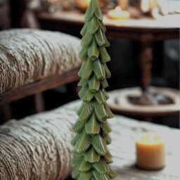 Drip Free Beeswax Pine Tree Taper Candle- Home Decor - Sustainable Chemical Free - thumbnail 2