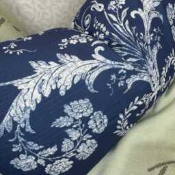 Navy Blue Throw Pillow Cover - Laura Ashley Josette Fabric Accent -Global Shipping - thumbnail 2