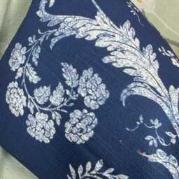 Navy Blue Throw Pillow Cover - Laura Ashley Josette Fabric Accent -Global Shipping - thumbnail 3