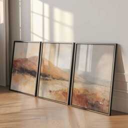 Terracotta Desert Poster Set Of 3 Boho Earth Tone Landscape Wall Art - thumbnail 3