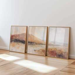 Terracotta Desert Poster Set Of 3 Boho Earth Tone Landscape Wall Art - thumbnail 2