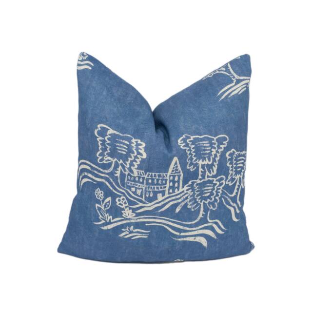 Andrew Martin - Friendly Folk Happy Blue Stunning Designer Cushion Cover Home Decor Throw Pillow - image 1
