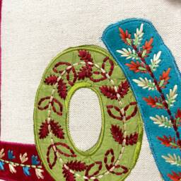 Decorative Pillow, 18x18 Inch, Contemporary Throw Beige Cotton, Patch Work, Embroidery & Buttons - thumbnail 4