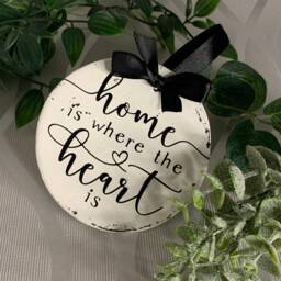 Handmade Clay Wall Hanger Farmhouse Home Decor With Ribbon - thumbnail 1