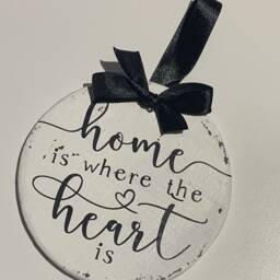Handmade Clay Wall Hanger Farmhouse Home Decor With Ribbon - thumbnail 3