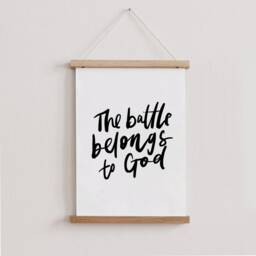 The Battle Belongs To God, Christian Art, 4 Colours Available, Lettered Wall Minimalist Decor, Modern Religious Decor - thumbnail 2