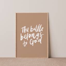 The Battle Belongs To God, Christian Art, 4 Colours Available, Lettered Wall Minimalist Decor, Modern Religious Decor - thumbnail 3