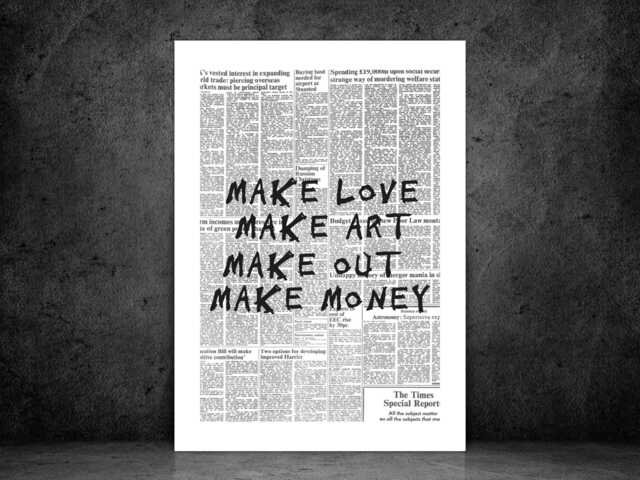 Make Money Poster Print - Funny Motivational Wall Art Black & White Quote Office Decor A5 A4 A3 Framed Or Unframed - image 1