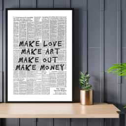 Make Money Poster Print - Funny Motivational Wall Art Black & White Quote Office Decor A5 A4 A3 Framed Or Unframed - thumbnail 2
