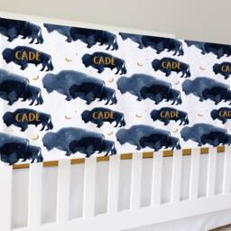 Buffalo Personalized Baby Name Swaddle Blanket Gift Custom Coming Home Gender Neutral Hospital Shower - thumbnail 2
