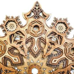 Mandala Multilayer Laser Cut Wood Sculpture Sacred Geometry Visionary Art - thumbnail 2
