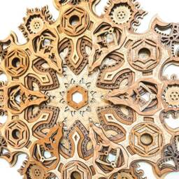 Mandala Multilayer Laser Cut Wood Sculpture Sacred Geometry Visionary Art - thumbnail 3