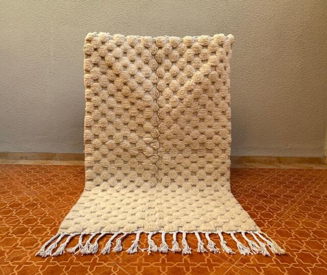 Handknotted Moroccan Rug 3x5 Ft Authentic Berber Checkered Wool - image 1