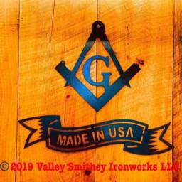 Freemason Square & Compass Metal Sign-Masonic Wall Art-Home Decor - thumbnail 3