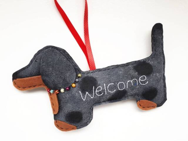 Silver Dapple Gift Dachshund Decor For Dog Lover Sausage Doc Cute Dog Hanging Wall Art Doxie Theme New Puppy Gift - image 1