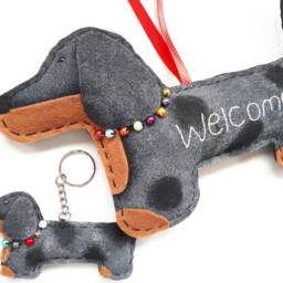 Silver Dapple Gift Dachshund Decor For Dog Lover Sausage Doc Cute Dog Hanging Wall Art Doxie Theme New Puppy Gift - thumbnail 3