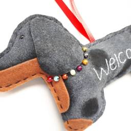 Silver Dapple Gift Dachshund Decor For Dog Lover Sausage Doc Cute Dog Hanging Wall Art Doxie Theme New Puppy Gift - thumbnail 2