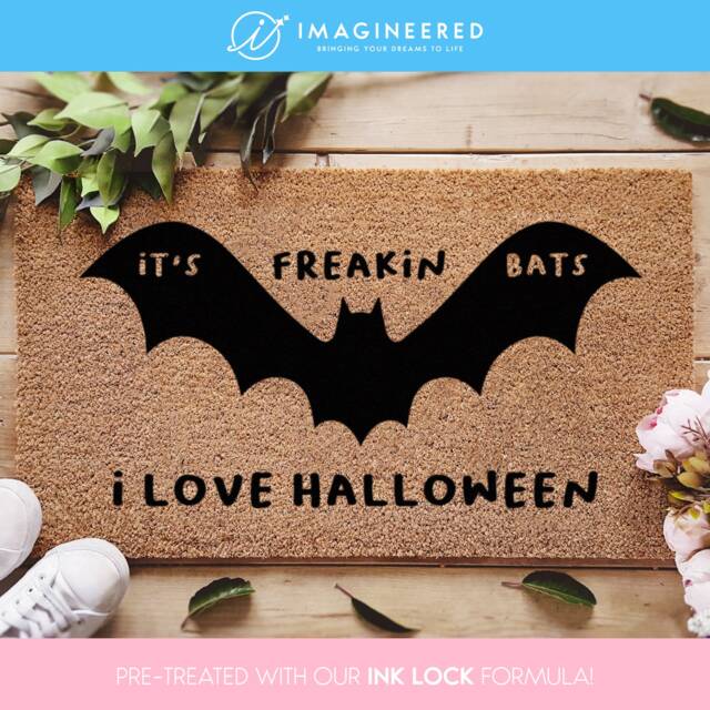 It's Freakin' Bats - Its Freakin I Love Halloween Doormat - Funny Meme Welcome Mat Decor - image 1