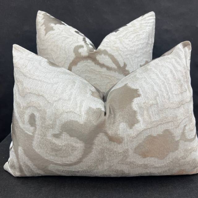 Sahco Mida Designer Beige Cream Abstract Contemporary Sofa Cushion Pillow Cover - image 1