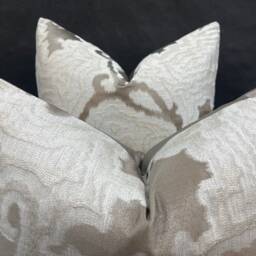 Sahco Mida Designer Beige Cream Abstract Contemporary Sofa Cushion Pillow Cover - thumbnail 2