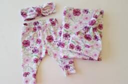 Purple Swaddle Blanket & Neborn Hat Or Headband Set. Newborn Girl Take Home Photo Prop. Baby Shower Gift - thumbnail 1