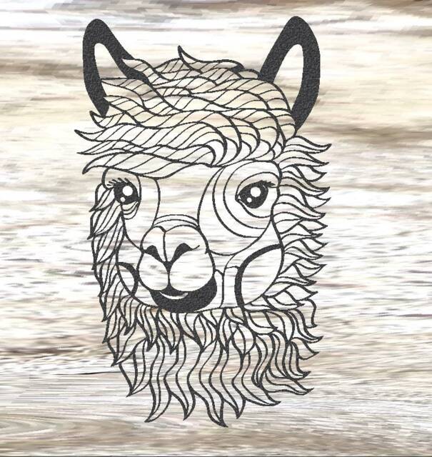 Alpaca Metal Wall Art - Laser Cut Steel Decoration, Black Coated Garden Sculpture
