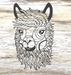 Alpaca Metal Wall Art - Laser Cut Steel Decoration, Black Coated Garden Sculpture