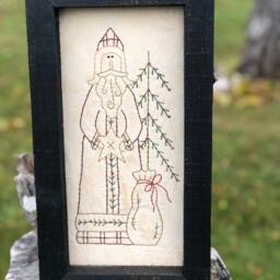 Father Christmas Primitive Stitchery Framed Print - thumbnail 3