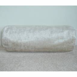 "Velvet Chenille Bolster Cushion Cover Cream Cylinder Pillow Sham 6x16 Round Ended End Case 16""x6" - thumbnail 2