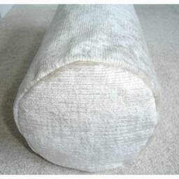 "Velvet Chenille Bolster Cushion Cover Cream Cylinder Pillow Sham 6x16 Round Ended End Case 16""x6" - thumbnail 3