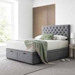 Plush Velvet Chesterfield Ottoman Bed With 54 - thumbnail 2