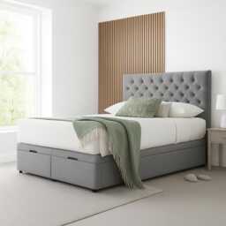 Plush Velvet Chesterfield Ottoman Bed With 54 - thumbnail 1