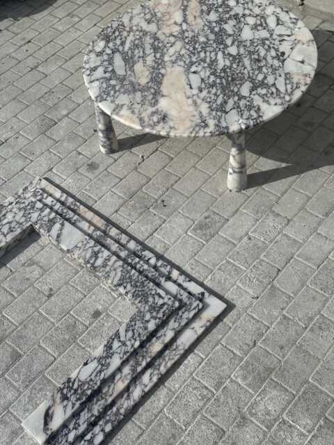 Handmade Calacatta Viola Marble Fireplace Mantel & Coffee Table Set - image 1
