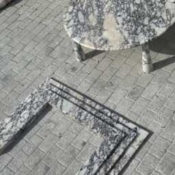 Handmade Calacatta Viola Marble Fireplace Mantel & Coffee Table Set - thumbnail 2