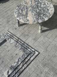 Handmade Calacatta Viola Marble Fireplace Mantel & Coffee Table Set